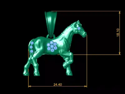 Luxury Horse Pendant Printable 3D print model