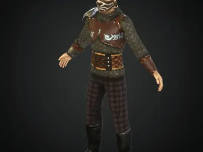  Steampunk rigged character Low-poly 3D model