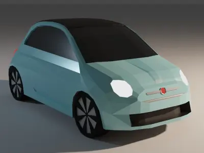 Low Poly Fiat 500 Low-poly 3D model
