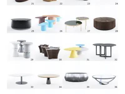 Coffee Tables Pack -100 Models Low-poly 3D model