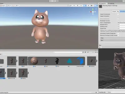 High-Quality 3D Cartoon Cat Animated Low-poly 3D model