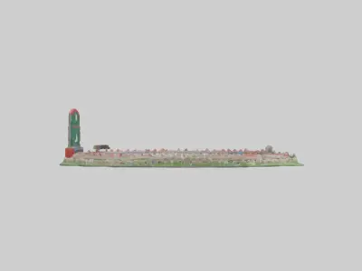 Cartoon Baseball Stadium model Low-poly 3D model
