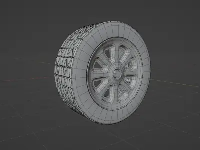 3D Realistic wheel including tire and rim Low-poly 3D model