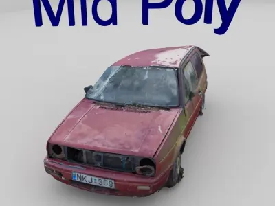Golf Mk II Spring Edition Low-poly 3D model