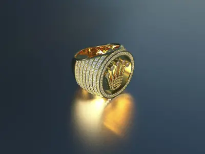 Rolex Ring Full Stones  3D print model