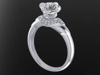 Engagement Ring  STL File Format ready For 3D Printing - CC67 3D print model