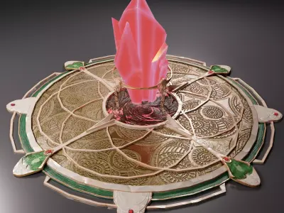 Low-poly Ancient  Floating Shrine Low-poly 3D model