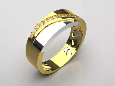 diamond man ring mr0174 3D print model