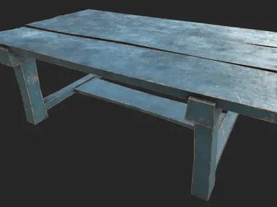 Wooden Table 3 PBR Low-poly 3D model