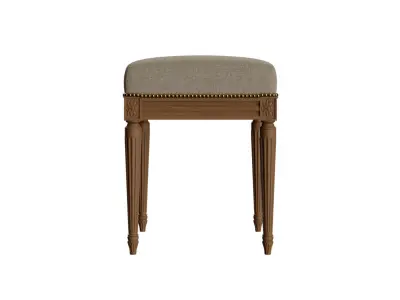 Provincial Vintage Upholstered Ottoman 3D model