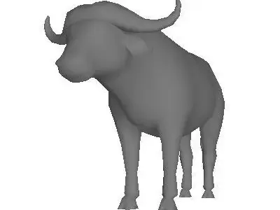 Low Poly Buffalo bull Low-poly 3D model