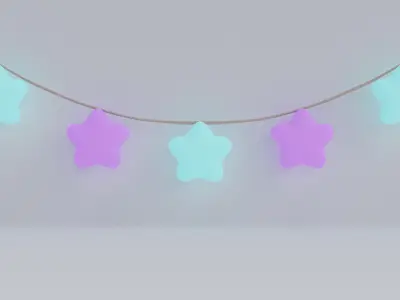 star garland Low-poly 3D model