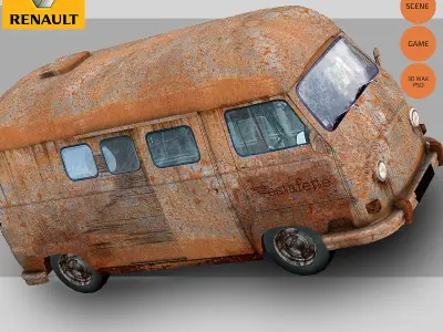 Renault Estafette Rust Low-poly 3D model