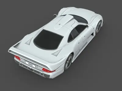 MercedesBenz CLKclass GTR AMG 1999 Low-poly 3D model