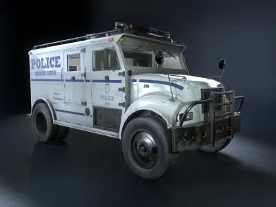 SWAT Truck 3d Vehicle Game Ready  Low-poly 3D model