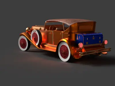Chinese vintage car  Low-poly 3D model purchase