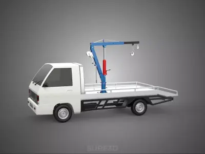 HYDRAULIC JACK CRANE HAND CRANK WINCH HOOK TOWING TRUCK PICKUP 3D model