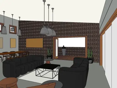 modern Living room interior design project 3D model