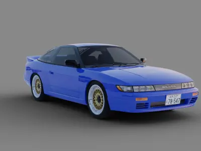 Nissan SilEighty Sil80 Mako Sato Style Initial D Low-poly 3D model