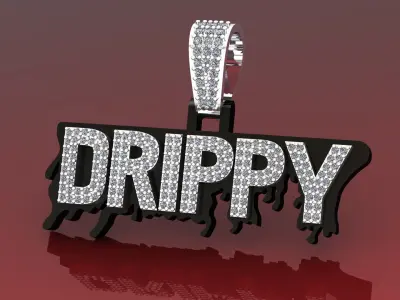 Drippy pendant 3D model diamonds 3D print model