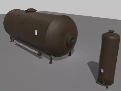 Industrial Tank 2 Low-poly 3D model