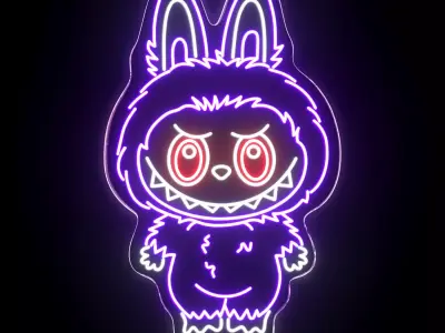 Labubu Neon Sign 3D model