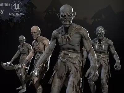 SkinnyOrc3 Low-poly 3D model