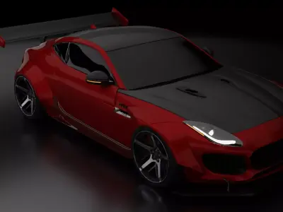 Modified Jaguar F-type sports car Low-poly 3D model