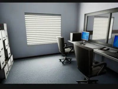 Police Station Stylized Low-poly 3D model