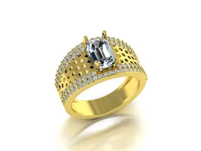 Men Diamond Jewelry Ring 3D print model