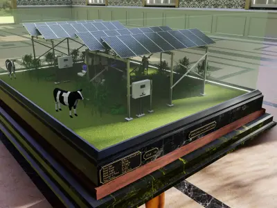 Agricultural Solar Energy Type-1 Table 2x2x8 Diorama Low-poly 3D model
