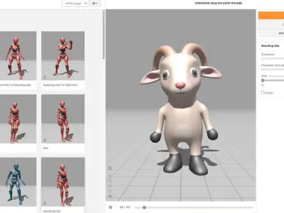 High-Quality 3D Cute Goat - Animated for Games Low-poly 3D model