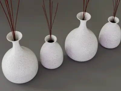 White Pots 3D model