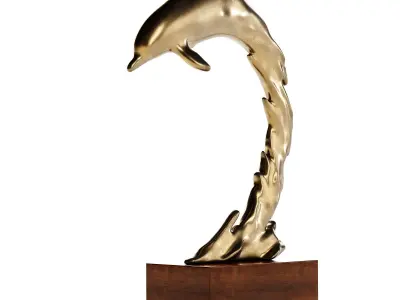 Decorative Abstract Sculpture Dolphins 3D model