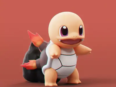 Pokemon - Fire Squirtle 3D print model