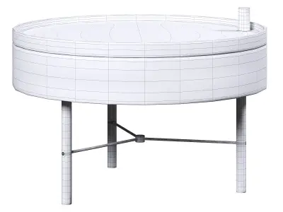 Modern Round Wood Rotating Tray Coffee Table By Homaryt 3D model