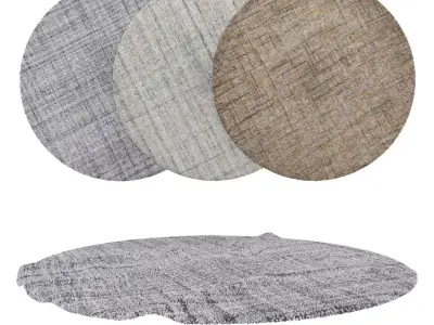 Round Rug Set 303 3D model