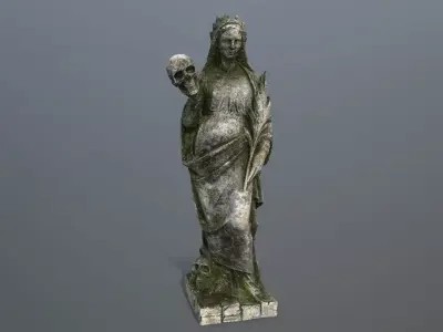 Afrodit Statue Low-poly 3D model
