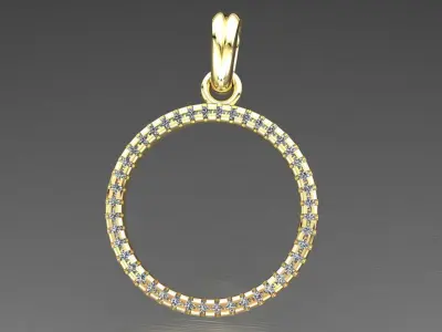 round diamond pendant 3D print model purchase