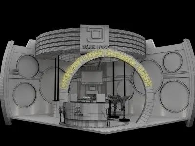  Booth Exhibition Stand a454 3D model