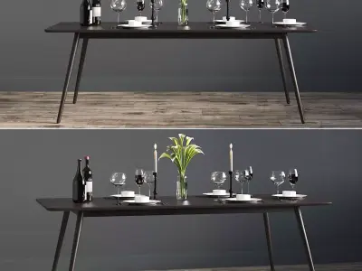Rectangular Fen Dinning Table 3D model