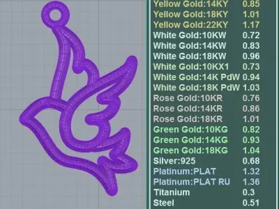 Pingente Pomba da Paz para Impressao e Fundicao - Espirito Santo 3D print model