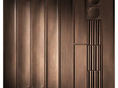 Decorative Wall Panels 3 wood material options 3D model