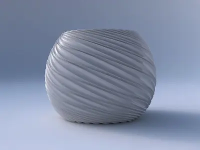 Bowl spheric with wavy extruded lines 3D print model