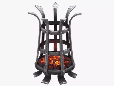 Medieval Brazier  Low-poly 3D model