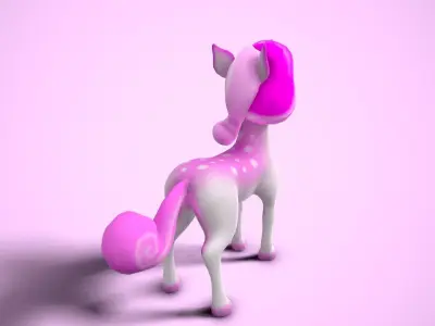 Cartoon unicorn Low-poly 3D model purchase
