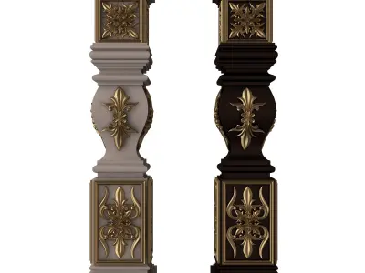 Stair Baluster 09 Low-poly 3D model