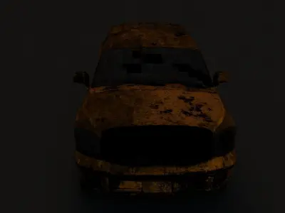 destroyed cars Low-poly 3D model