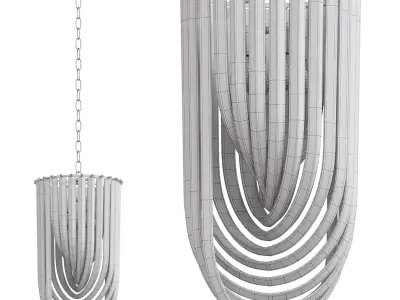  Gold Lucite Loop Chandelier  3D model