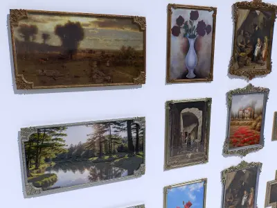 Metal Picture Frames Low-poly 3D model